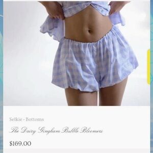Selkie dairy gingham Blue and White bloomer shorts